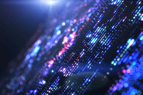 Flow of digital information. Global connection concept. Technology futuristic background. Big data visualization.